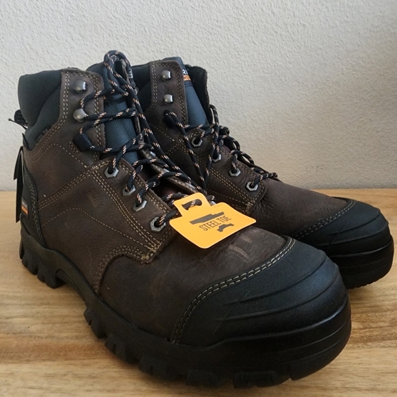 NEW Ariat Mens Treadfast 6" Steel Toe Waterproof Work Boots Dark Brown Size 12 - Picture 12 of 16